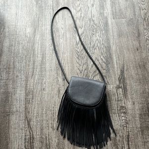 Black fringe bag